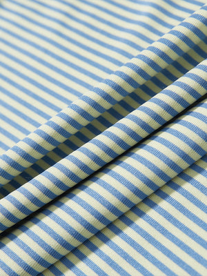 Texture detail of Cooling stripe golf shirts with breathable fabric in yellow stripe