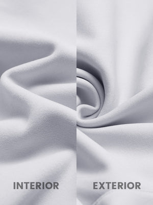 Fabric close-up of Water-resistant fleece lined pants with soft inner feel in glacier grey