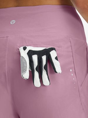 Pantalones cortos de secado rápido 2 en 1 de talle alto para mujer con 7 bolsillos