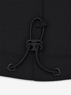 Partial shot of clothing exquisite design details, lightweight upf50+ short sleeve golf vests jacket in black