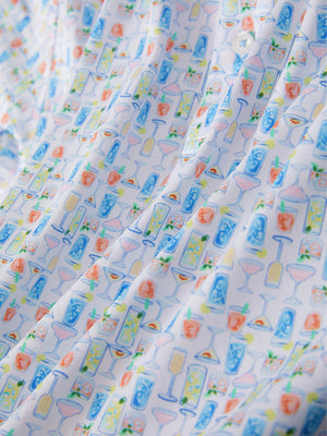 4 Way Stretch Print Collared Polo Shirts