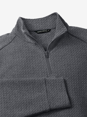 Heather Textured Quarter Zip Pullover