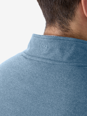 Heather Brushed Rib Knit Quarter Zip with 2 Pockets