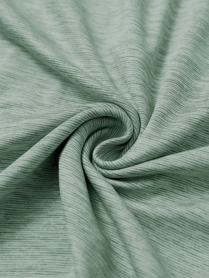 Beryl green melange heather pinstripe brushed fabric detail of dry fit quarter zip golf pullover