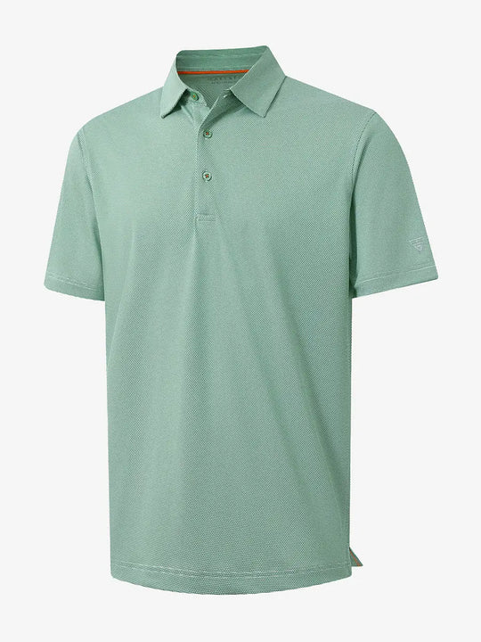 3D render showcasing pineapple jacquard texture in EMERALD Performance Ananas Jacquard Polo