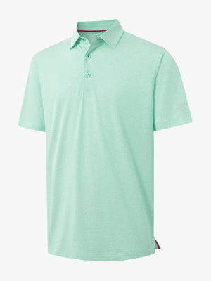 3D render highlighting pineapple jacquard texture in ICE GREEN Performance Ananas Jacquard Polo