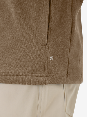 Heather Brushed Rib Knit Quarter Zip with 2 Pockets