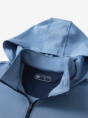 Pin-Stripe Quarter Zip with Hood