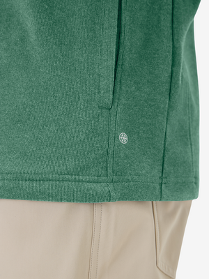 Heather Brushed Rib Knit Quarter Zip with 2 Pockets