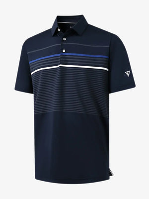 3D view highlighting Chest Print Polo Shirts in Navy
