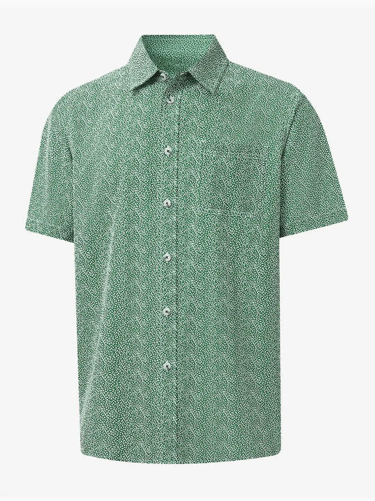 3D display of GREEN SMALL LEAF Stylish Printing Summer Shirt.