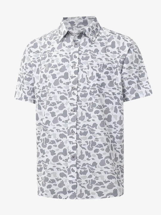 3D display of GREY CAMO Stylish Printing Summer Shirt.