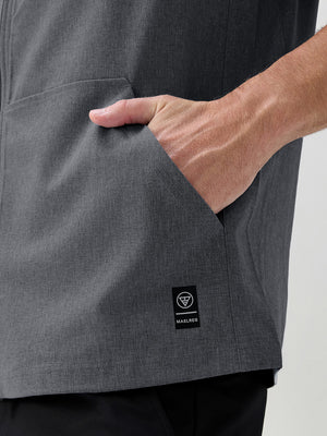 Water Resistant Sleeveless Hooded Jacket With Pockets
