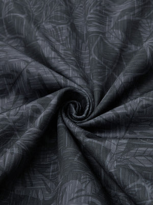 Hem detail of trendy print fleece hoodies, fine finish with subtle black grey leaf touch