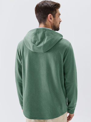 Stretch Ultra-Comfy Heather Brushed Rib Knit Hoodie