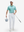 Full front: model in pea green goose lightweight stretch upgraded print golf polo shirts holding golf club