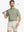 Front half-body shot of model holding golf club, wearing Sport Fit Stripe Polo in Olive Green Stripe